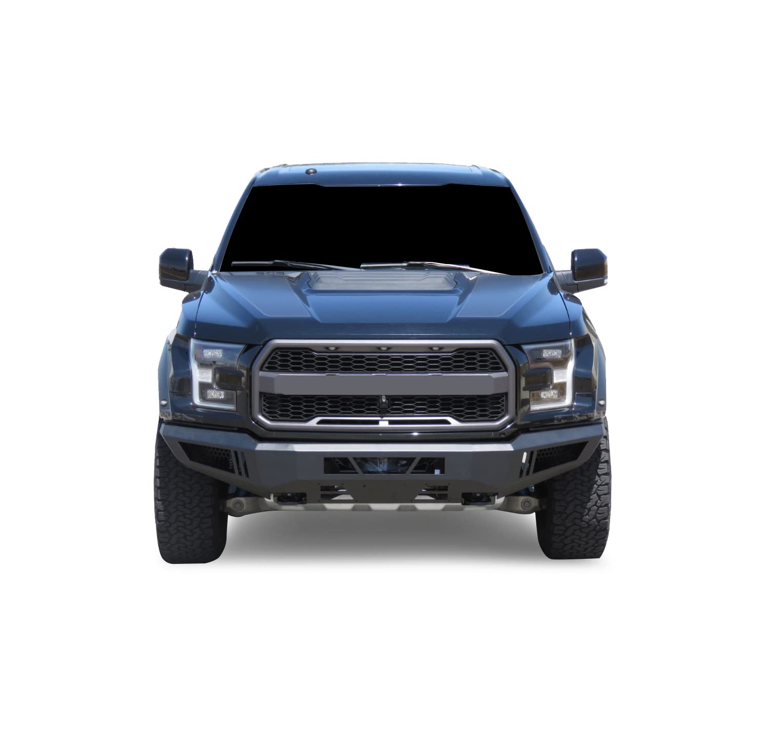Heavy Duty Black Horse Armour Front Bumper Matte Black Compatible with 2017-2020 Ford F-150-AFB-F1RA-17