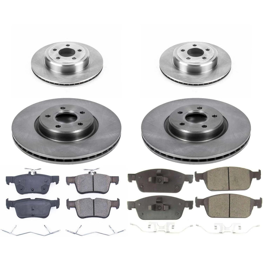 Power Stop KOE8390 Front and Rear Replacement Brake Kit-OE Brake Rotors & Ceramic Brake Pads For Lincoln MKC 2017-2019 [Model Specific]