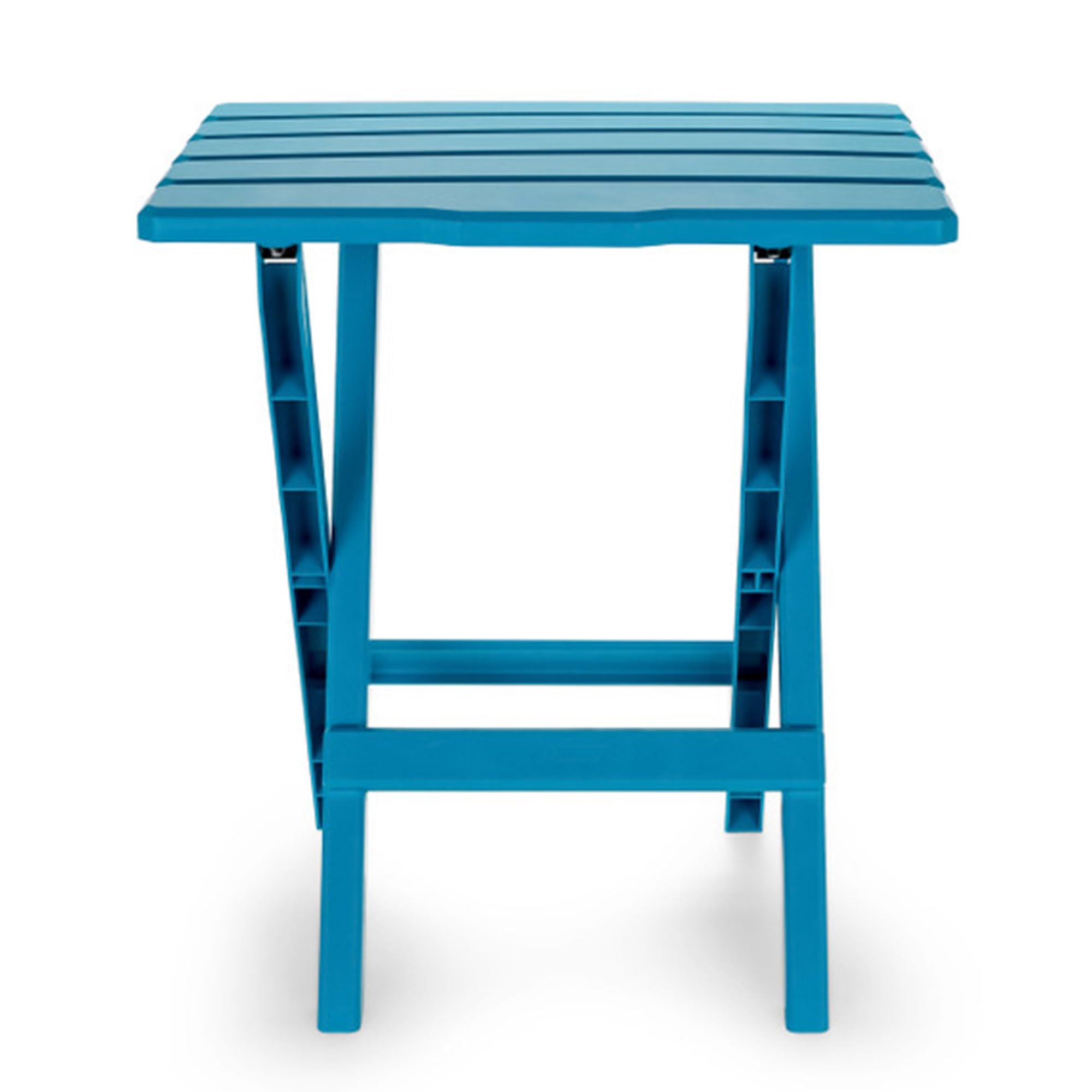 Camco Aqua Adirondack Large Portable Outdoor Folding Side Table-Perfect for The Beach, Camping, Picnics, Cookouts and More-Weatherproof and Rust Resistant (21036)