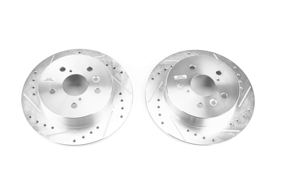 Power Stop Evolution Performance Drilled, Slotted & Plated Rear Brake Rotor Pair For Toyota Camry JBR1764XPR 2018-2024 [Model Specific]