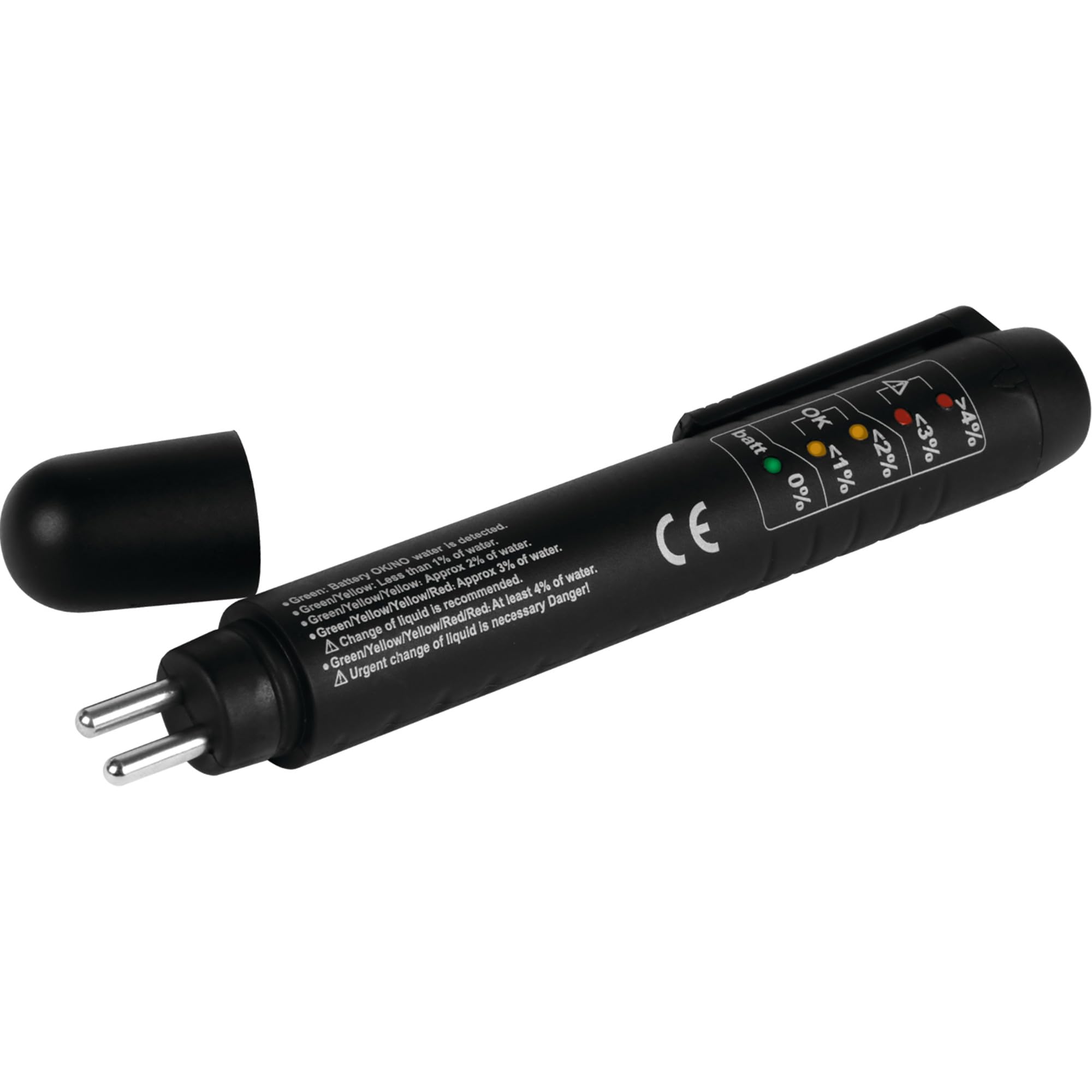 Brake Fluid Moisture Tester Performance Tool W181 - 5 LED Readout, Calibrated for DOT 4, Portable with AAA Battery Included, Not for use on DOT 5