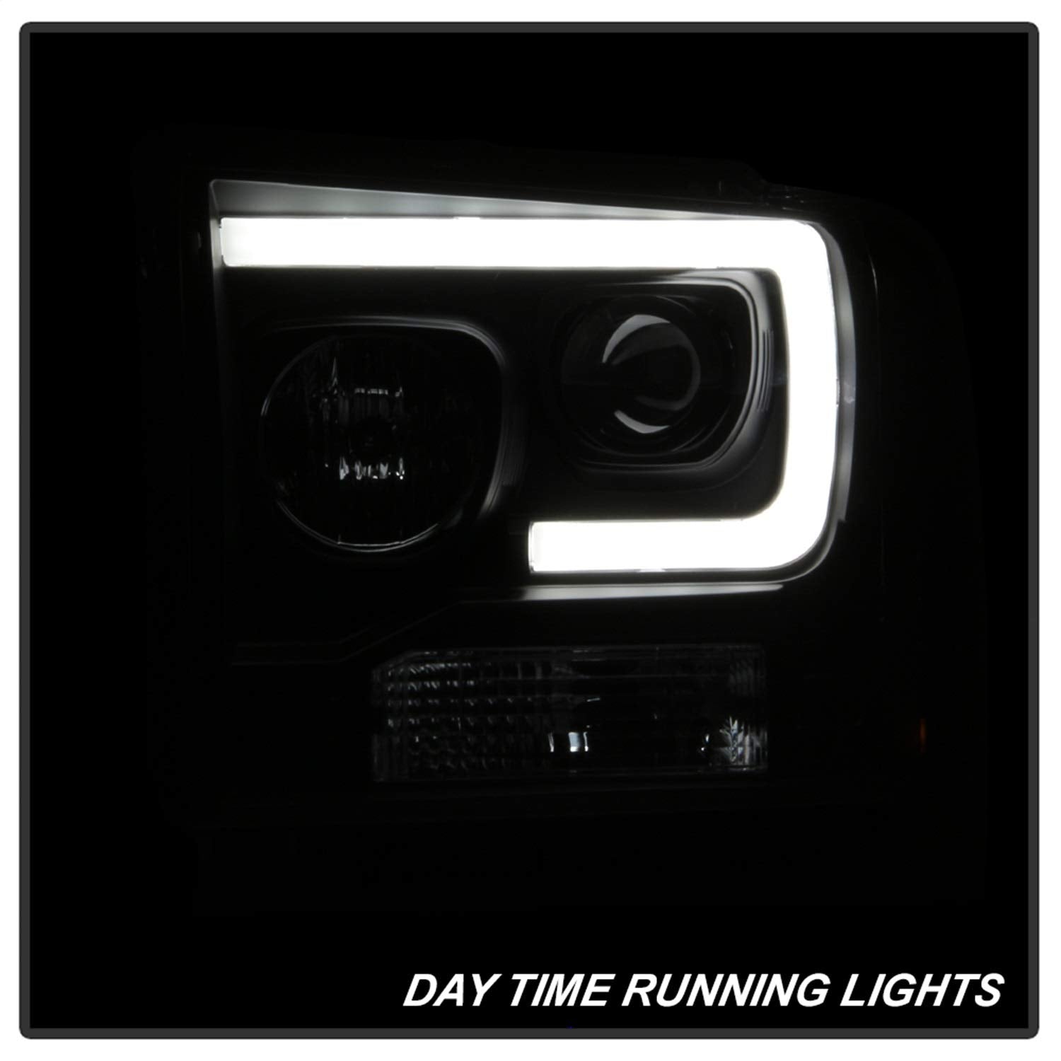 Ford F250/350/450 Super Duty 05-07 Spyder 5084507 Light Bar Projector Headlights - Black
