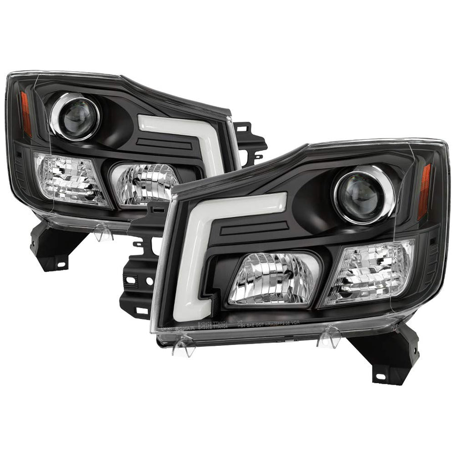 Spyder Auto 5085504 Spyder Nissan Titan 04-15 / Nissan Armada 04-07 Version 2 Projector Headlights - Black