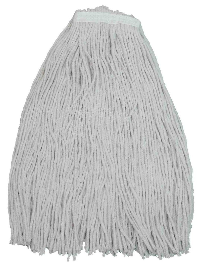 10016 Zephyr Shineup 4-ply Cotton 16oz Cut End Wet Mop Head with 1-1/4" Regular Headband (Pack of 12)
