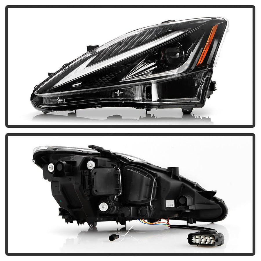 Lexus is 250 350 (Fit Halogen) Spyder (xTune) Full LED DRL Projector Headlights - Black