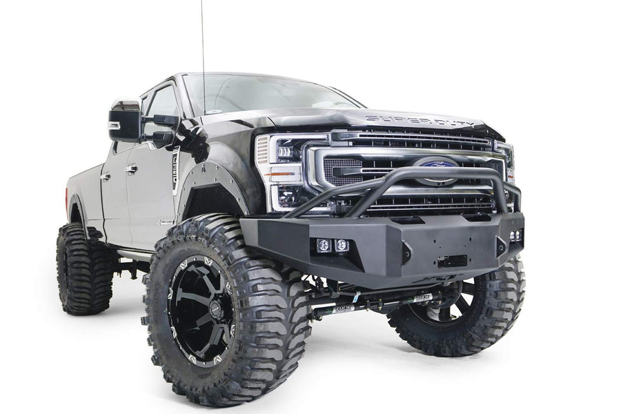 Fab Fours Full Width FS17-A4162-B Premium Raw Front Winch HD Bumper with Pre-Runner Guard