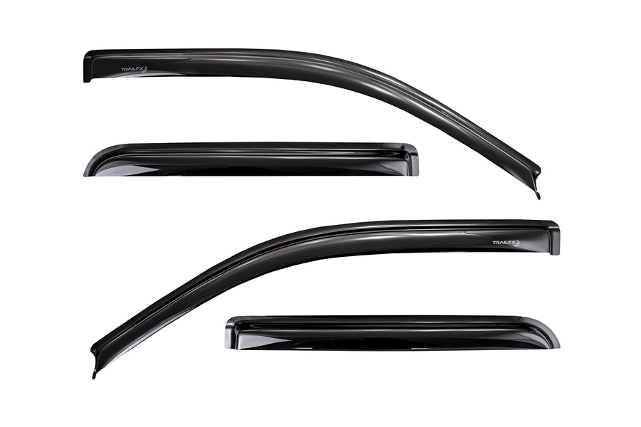 TrailFX Window Vents Rainguard Fits Ford F-250 Super Duty Crew Cab 1999-2016 Smoked Acrylic Low Profile Tape-On Side Four Piece Deflectors TrailFX 4953H
