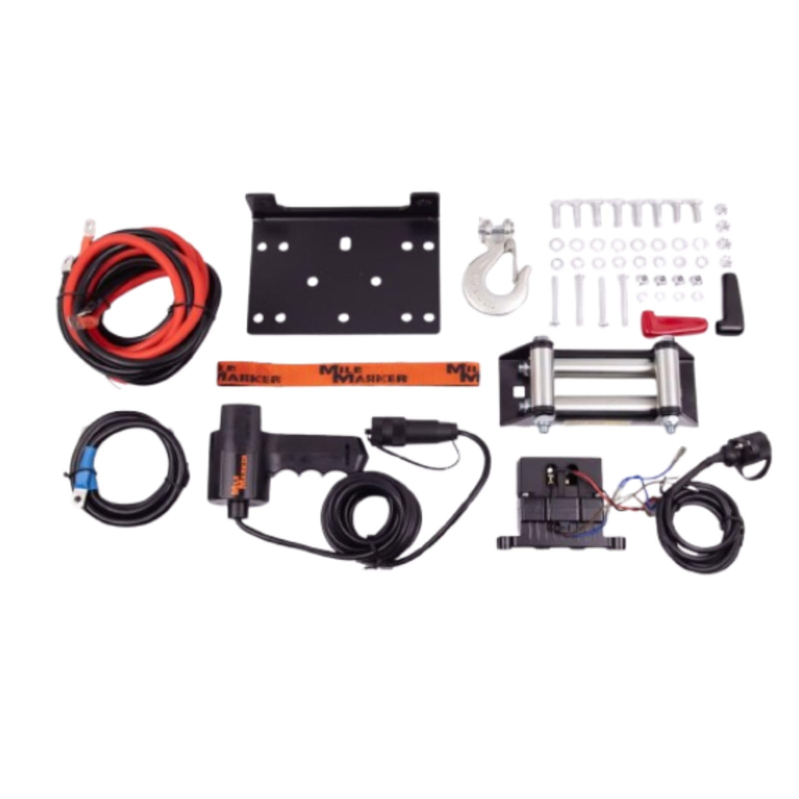 Winch Mile Marker 77-50120W PE5000 5000 lb. Pulling Capacity fits 1993 2000 Honda TRX300 FourTrax - Waterproof, 79′ of Steel Cable, All Metal Planetary Gearing, Aluminum Hawse Fairlead