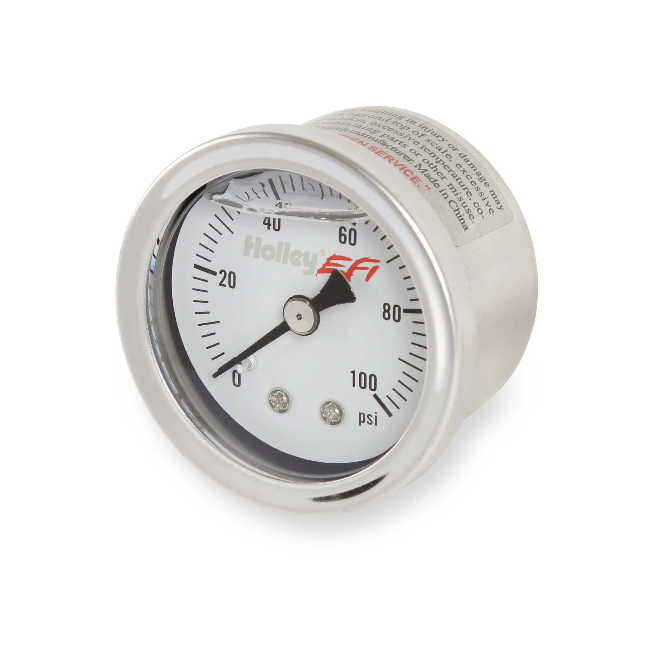 26-507 Holley EFI Fuel Pressure Gauge - 0-100psi - 1.5 inch - Glycerin Filled