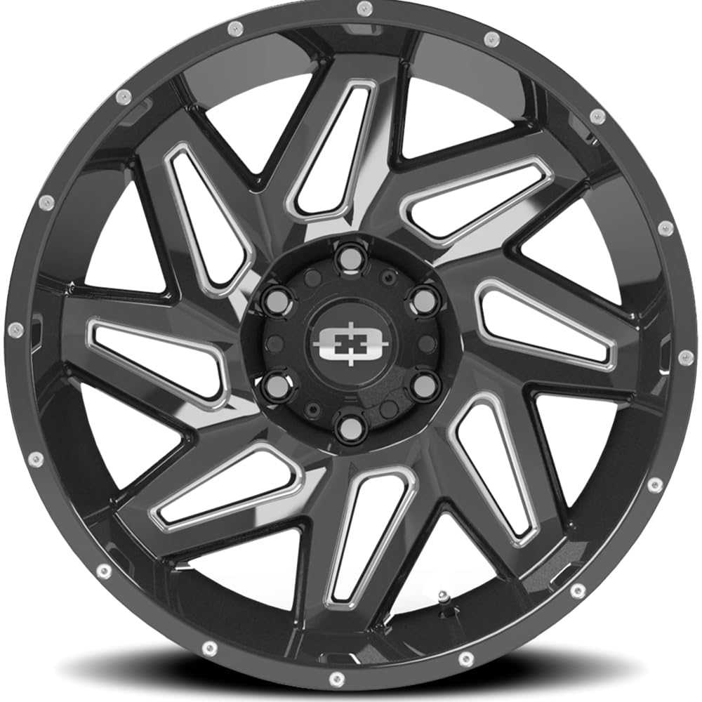 Spyder Vision Off-Road Custom Wheel - 361 Series - Gloss Black with Milled Spokes - 20" x 9", 12 Offset, 6x135 Bolt Pattern, 87.1mm Hub