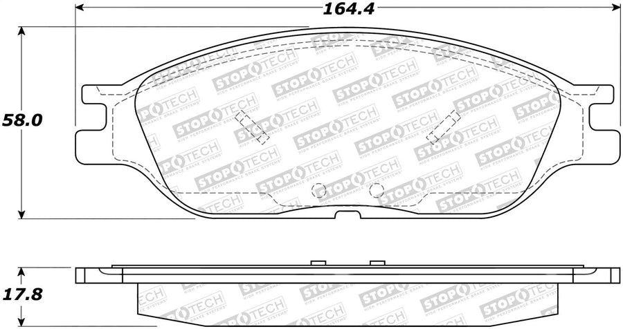 Front StopTech 308.08030 Brake Pads with Shims and Hardware Street