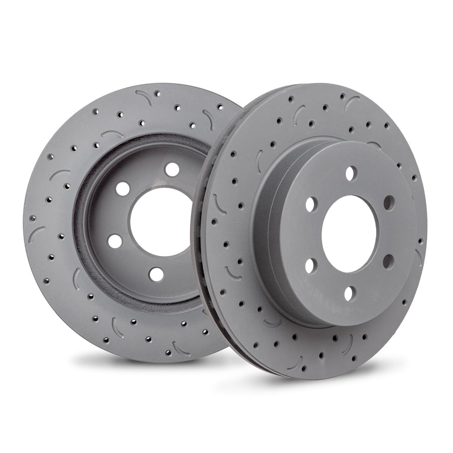 Talon Cross-Drilled and Slotted Vented Rotor, Hawk Performance Brakes, 11.3 in. Diameter, 2.53 in. Height