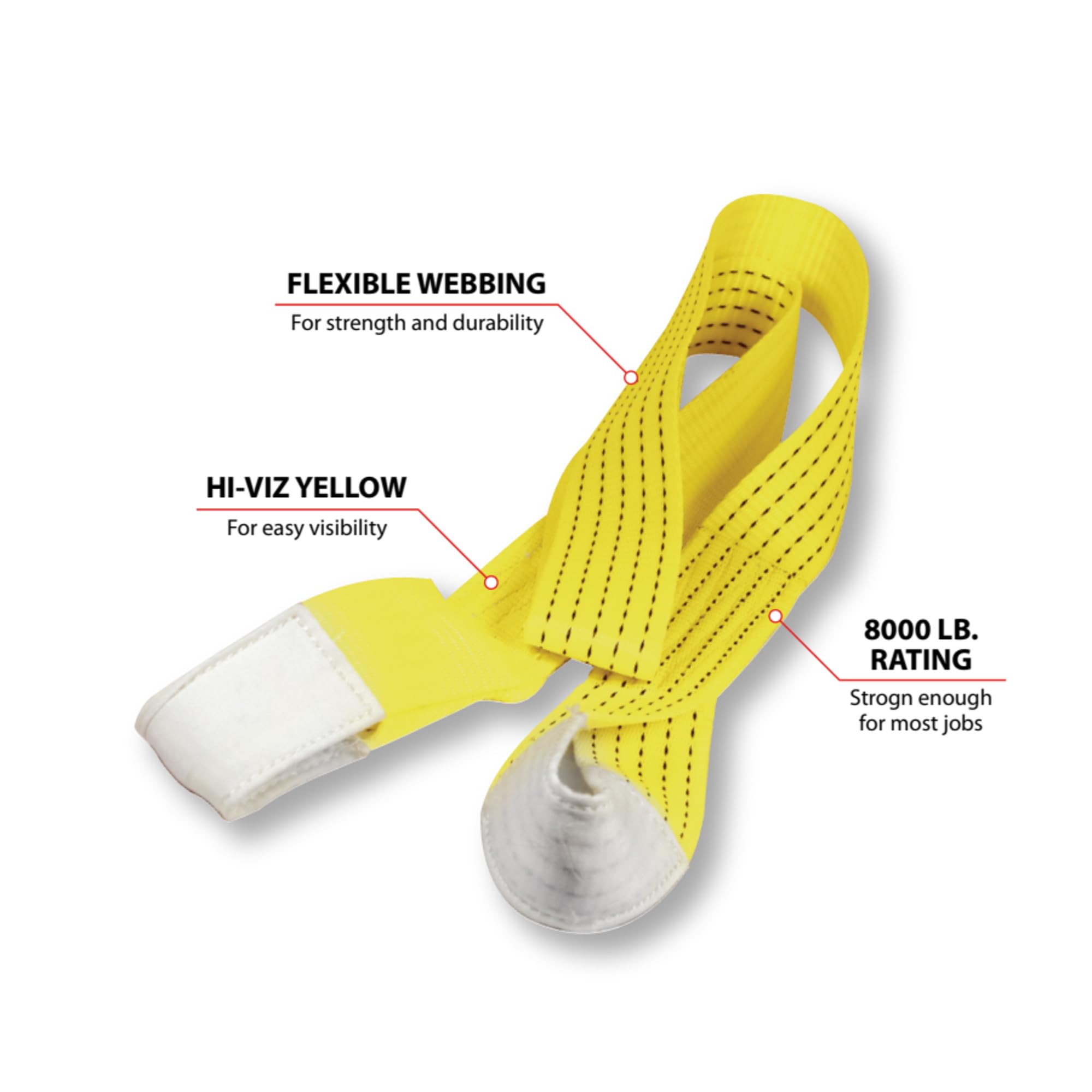 Synthetic Webbing Performance Tool W1416 Winch Tree Saver Strap with 8000 lb Rating for Protecting Trees and Cables