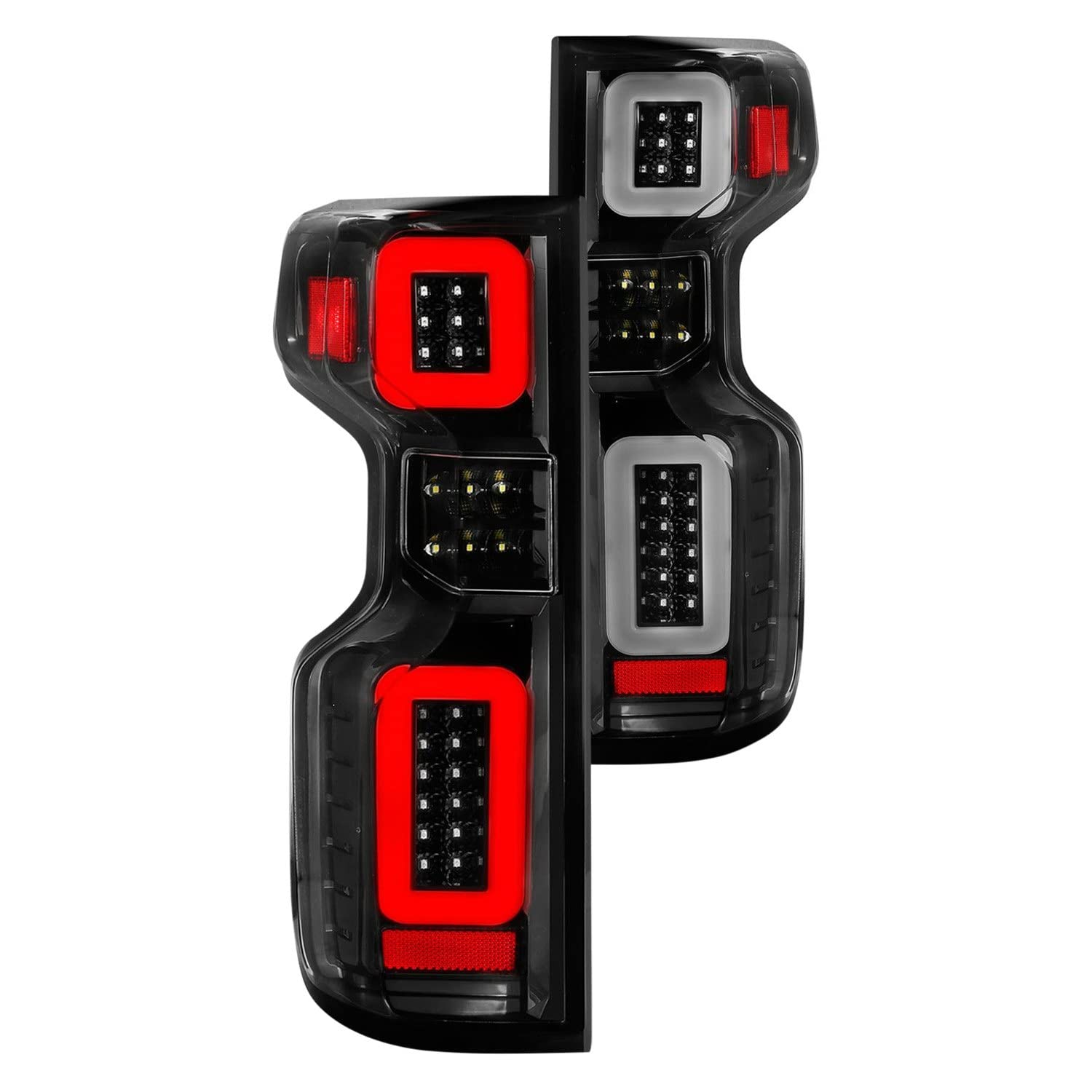 19-21 Chevy Silverado ANZO Full LED Tailights Black Housing Clear Lens G2 (w/C Light Bars) (311414)