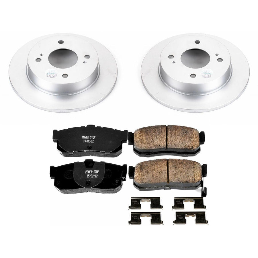 Power Stop CRK740 Brake Rotor Coated & Ceramic Brake Pads- rear For INFINITI G20 1991-1996, INFINITI G20 1999-2001, Nissan Altima 1993-2001, Nissan Sentra 2000-2001 [Model Specific]