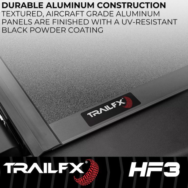 Toyota Tacoma Hard Tri-Fold Tonneau Cover Fits 5 Foot Bed 2024-2025 Lockable with OEM Tailgate Lock 3 Panel Folding Design Gloss Black Powder Coated Aircraft-Grade Aluminum TrailFX TFX8013