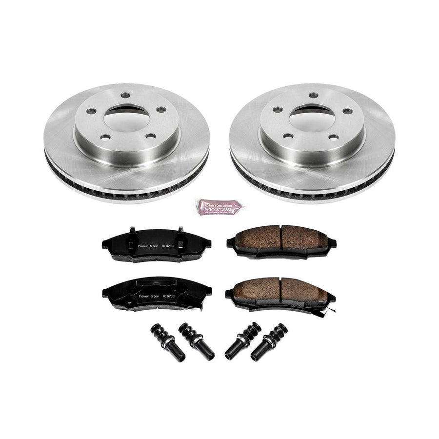 Power Stop Autospecialty KOE7794 Front Replacement Brake Kit-OE Brake Rotors & Ceramic Brake Pads For Oldsmobile Cutlass Cruiser 1987-1994 [Model Specific]