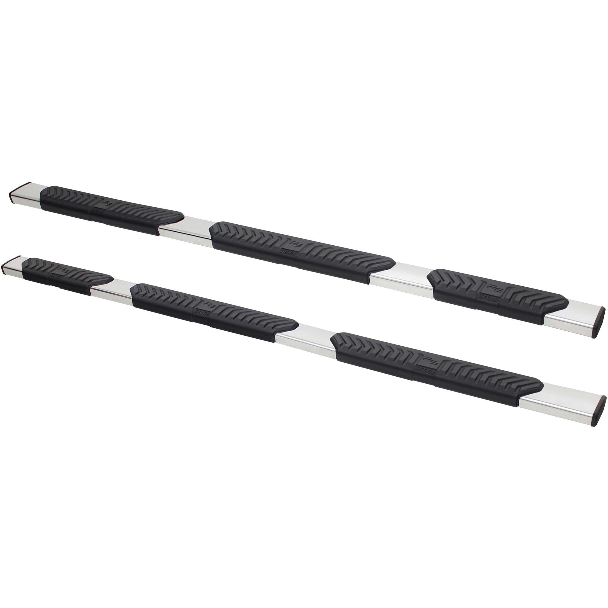 28-534700 Westin R5 Wheel to Wheel Modular Nerf Bars fits 2019-2024 Ram 1500 Crew Cab 5'7" Bed (Exc 2019-2023 1500 Classic) Polished Pair