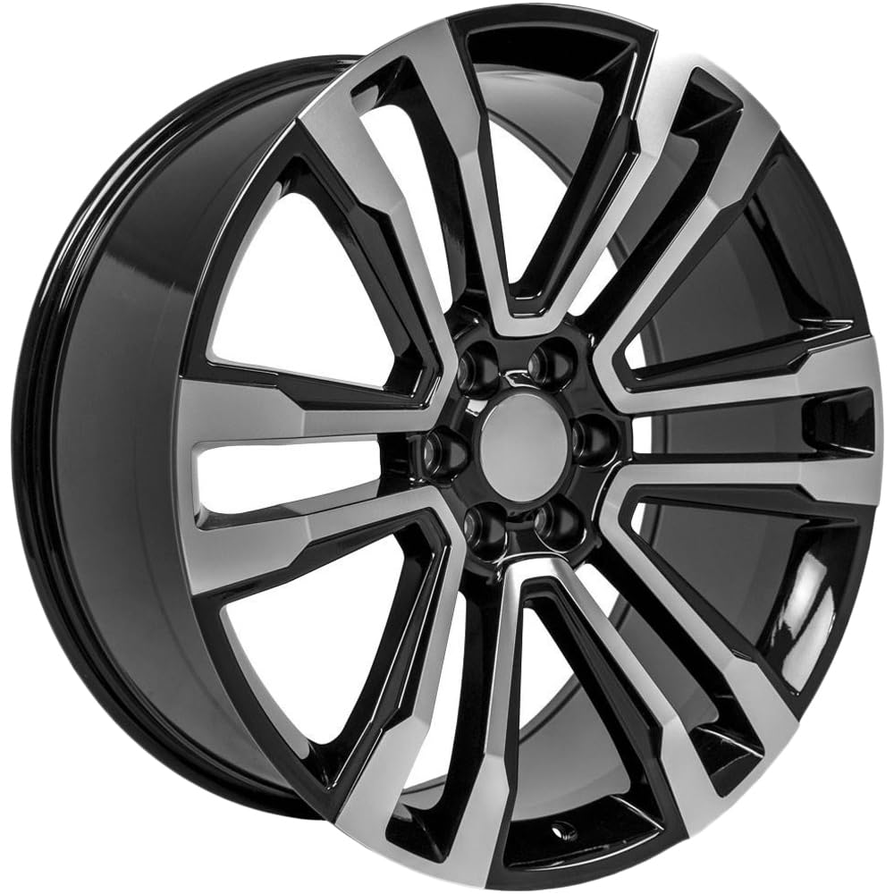 CV44-22090-6550-24MB OE Wheels 22" Replica Wheel CV44 Fits GMC Yukon Rim 22x9 Black Mach'd Wheel