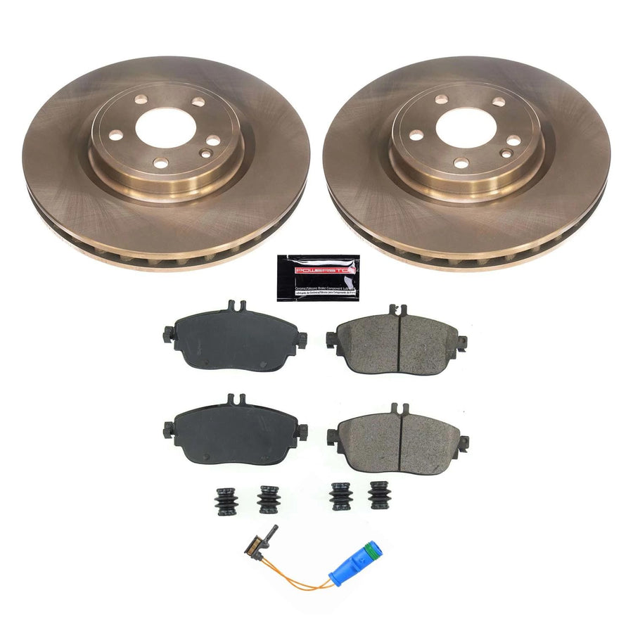 Power Stop KOE7674 Front Brake Kit-OE Brake Rotors & Ceramic Brake Pads and 1 Front Sensor Wire For INFINITI QX30, Mercedes-Benz CLA250, Mercedes-Benz GLA250 [Model Specific]