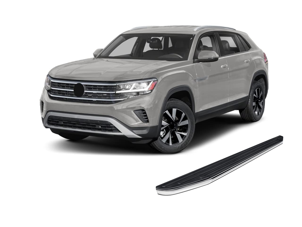 Premium Black Horse Running Boards Black Compatible with 2018-2023 Volkswagen Atlas-PR-W2076