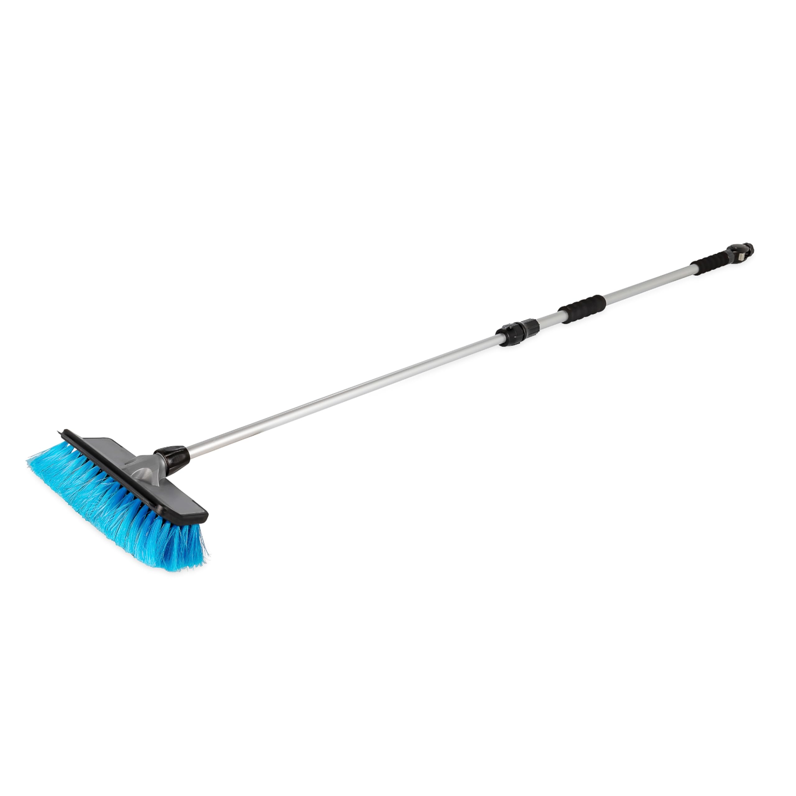 Camco Flow-Through RV Wash Brush - Features an Adjustable Handle, a Standard Garden Hose Connection, and an On/Off Button to Control Water Flow (43633)