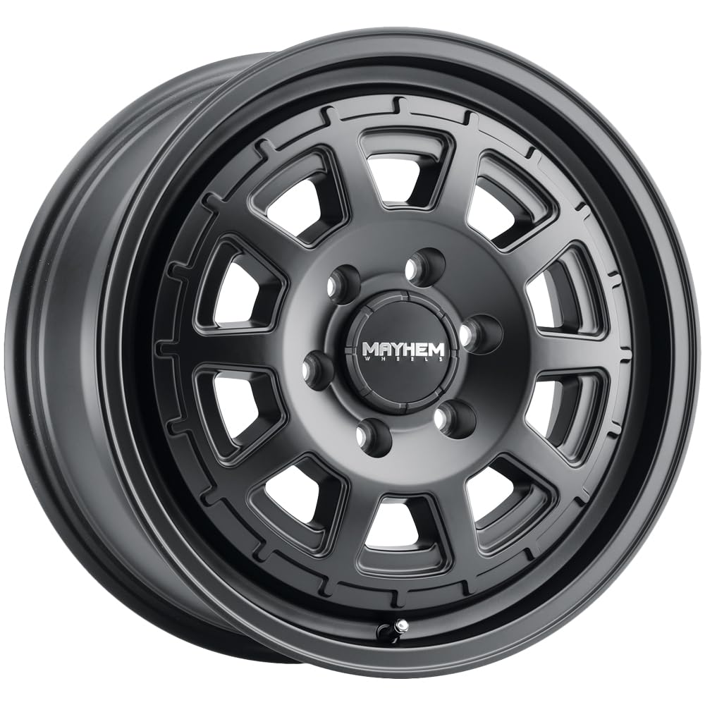 Voyager Mayhem 8303 Matte Black 15X7 5-100 15mm 56.1mm Wheel with Painted (15 x 7. inches /0 x 0 mm, 15 mm Offset)