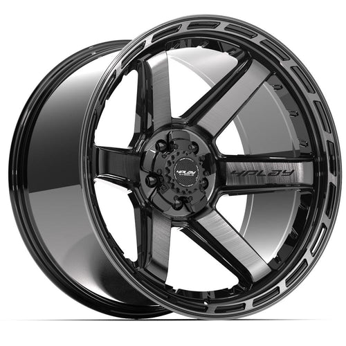 4Play Wheels 4P63-22120-5D55-44BBT: 22X12 Gen3 4P63 5X5" & 5X5.5" -44Et In Gloss Black W/Brushed Face & Tinted Clear