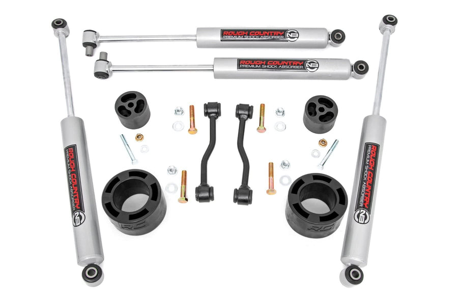 2.5" Rough Country Leveling Kit with V2 Monotube Shocks for Jeep Gladiator JT 4WD (2020-2023) - Fits Up to 35" Tires, Easy Bolt-on Install