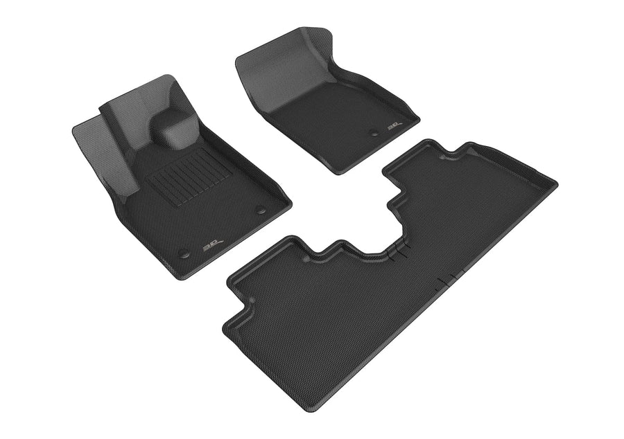 3D MAXpider Kagu Custom Fit Floor Mat (Black) Compatible with Ford Mustang Mach-E 2021-2025 - Full Set