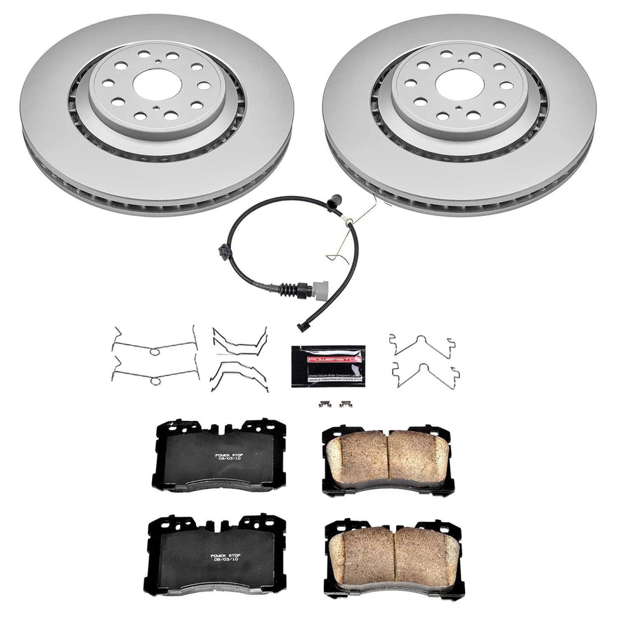 Power Stop Z17 CRK8320 Front Coated Rotor Kit-Coated Brake Rotors, Ceramic Brake Pads For Lexus LS500 2018-2022, Lexus LS500h 2018-2022 [Model Specific]