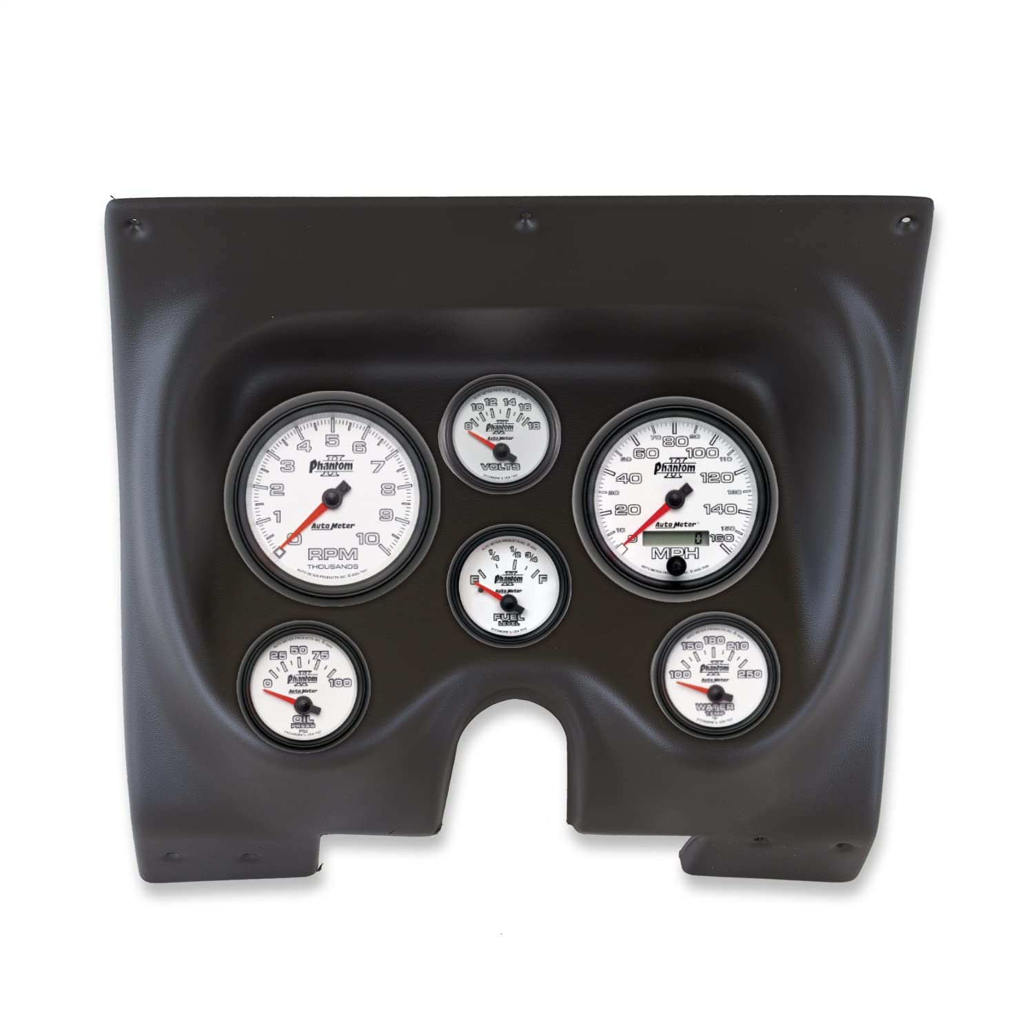 AutoMeter Dash Kit Direct Fit, Camaro/Firebird 67-68, Tach/Mph/Fuel/Oilp/Wtmp/Volt, Phantom Ii (2130-10)