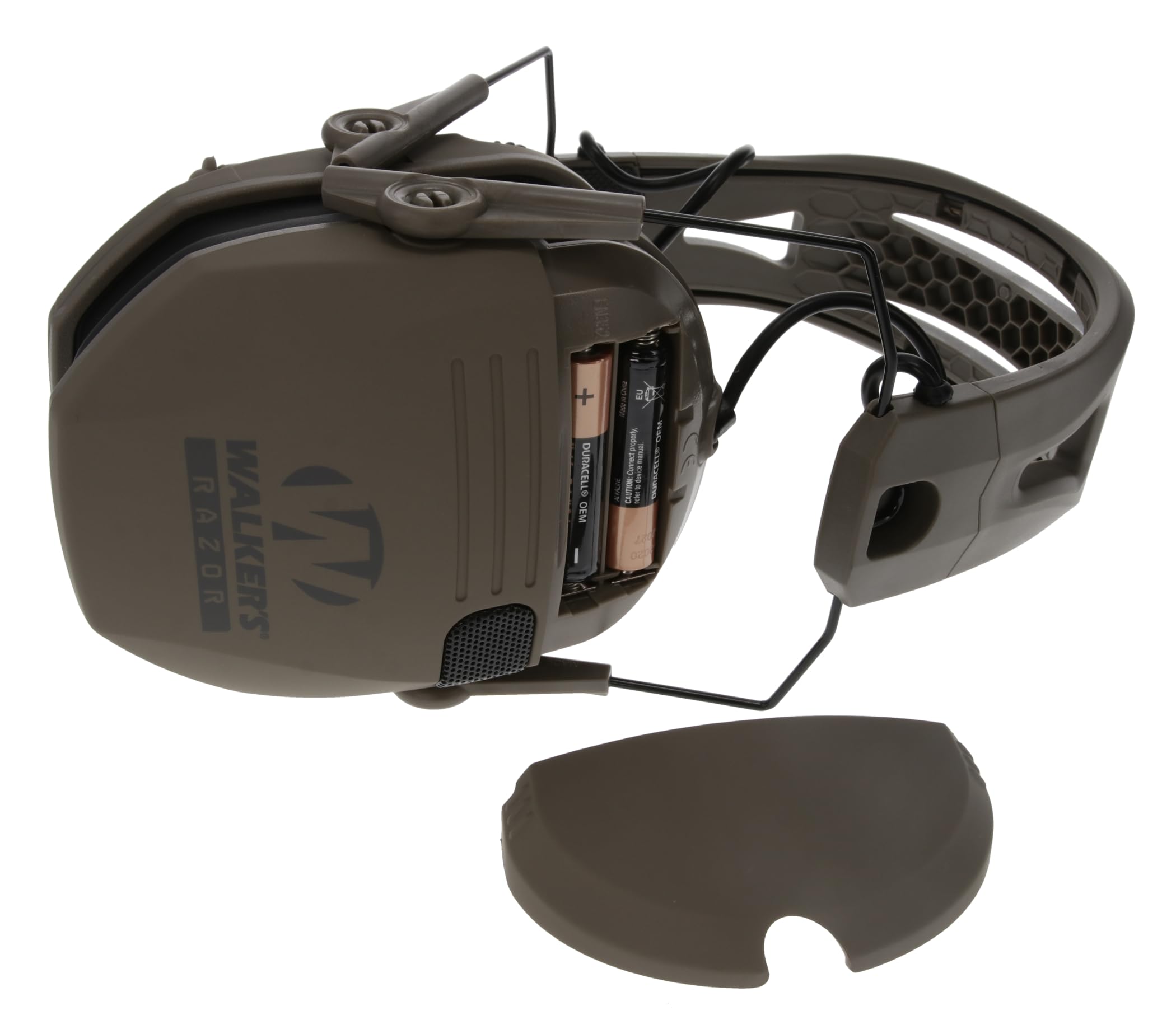 Razor Walker's Tacti-Grip Earmuffs- Mega Flat Dark Earth, High Performance Silicone Composite Slip Free Headband- Natural Sound Clarity Full Dynamic Range 23NRR