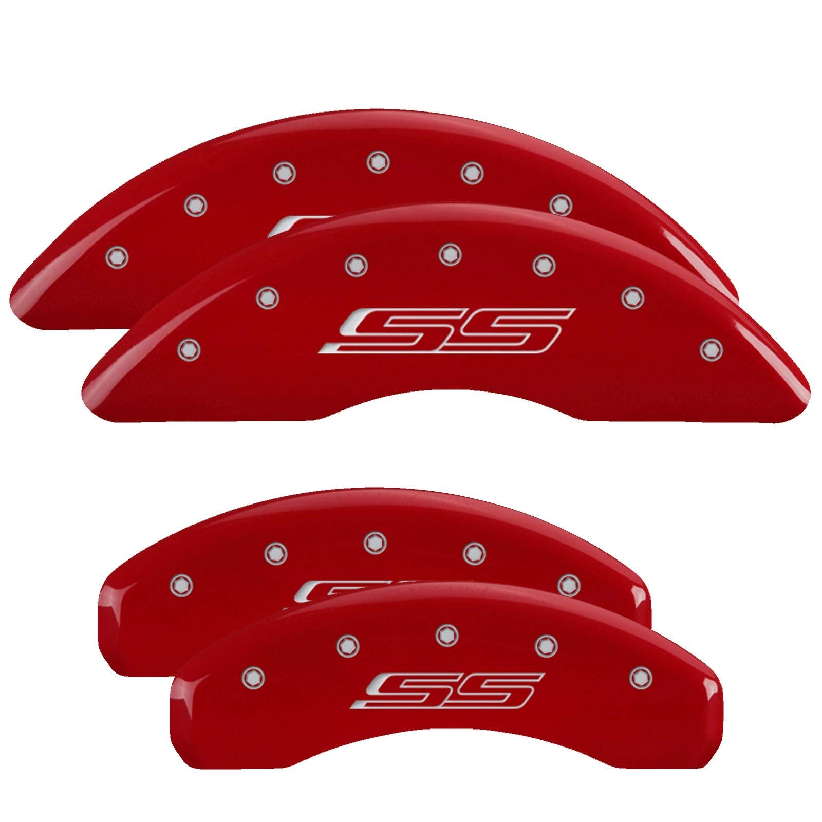 Brake Caliper Covers MGP - 2016-2023 Chevrolet Camaro - Front and Rear Set - Red