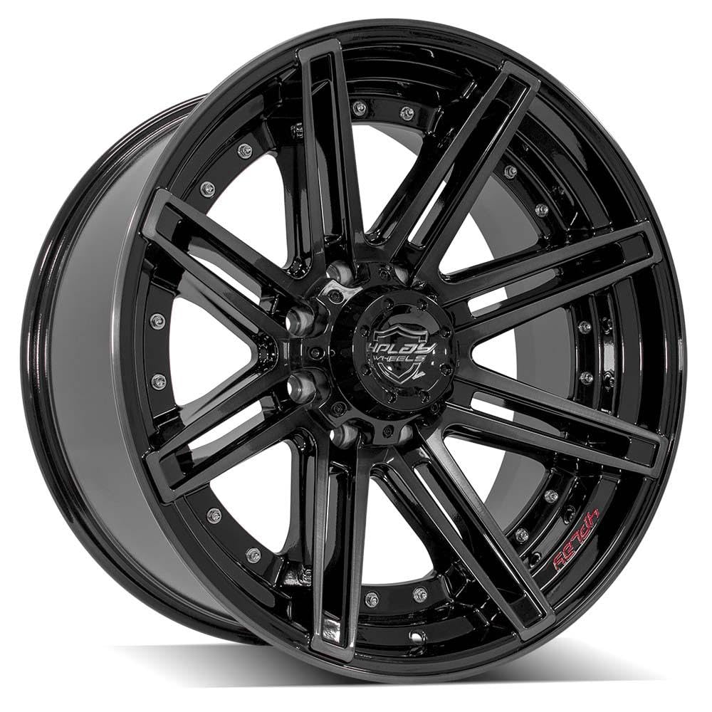 4PLAY 22x10 Wheel for Chevy-GMC 4P08 Brushed Black Rim 4P08-22100-8180-24BBT