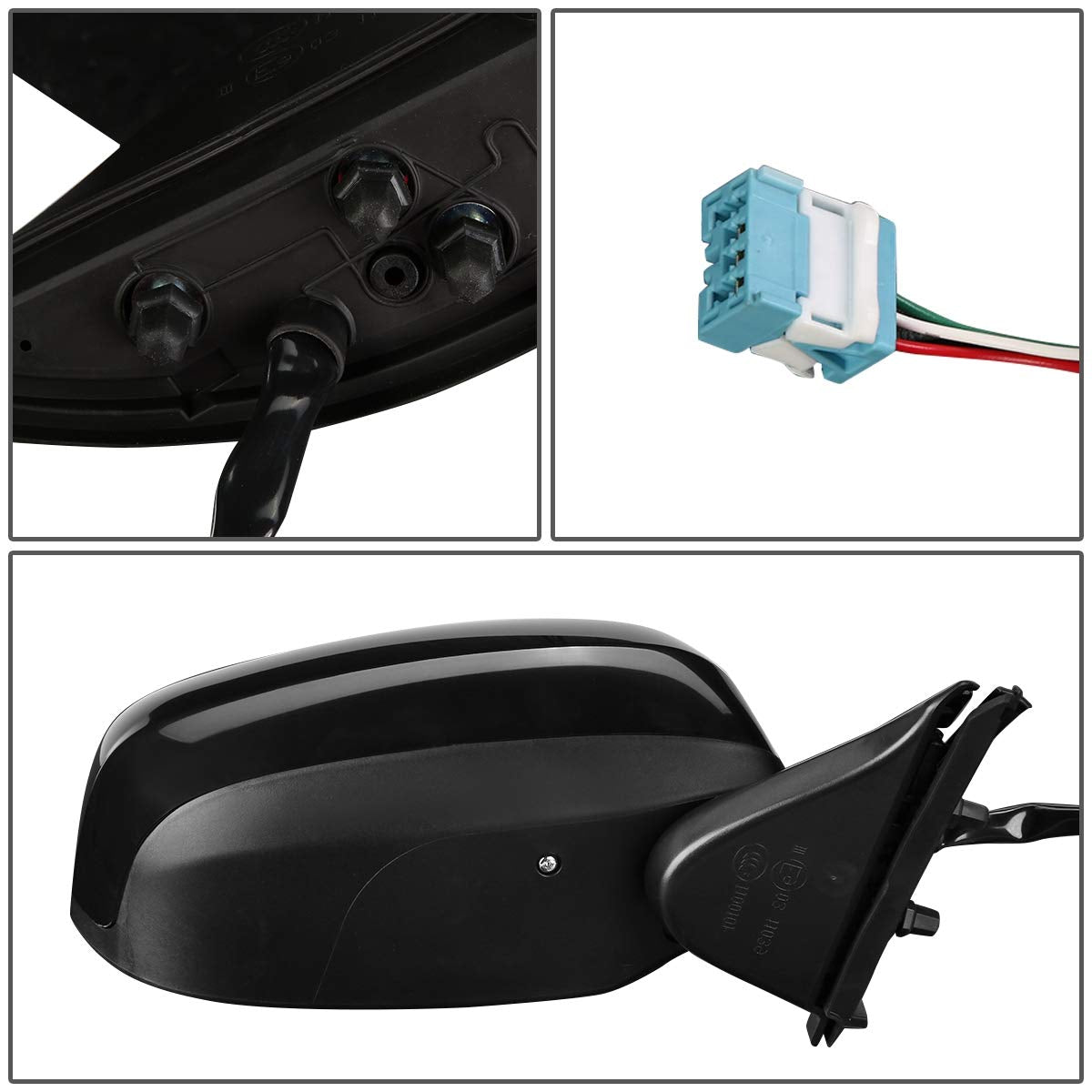 Auto Dynasty HO1321246 HO1320246 Pair OE Style Powered Rear Side View Door Mirror Compatible with Honda Fit 09-14