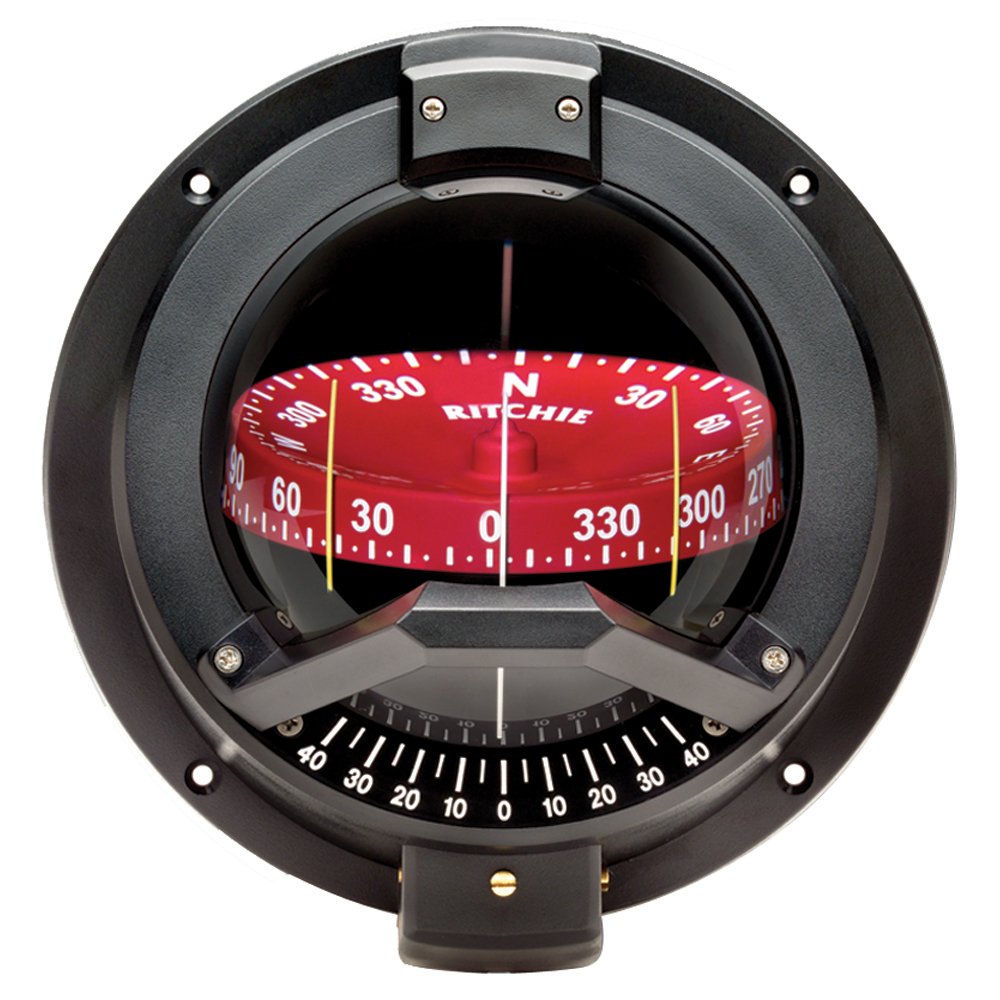 Navigator New Bulkhead Mount Compass Ritchie Navigation Bn-202 Bulkhead 5-3/4" Hole Black Card Combi Light Green