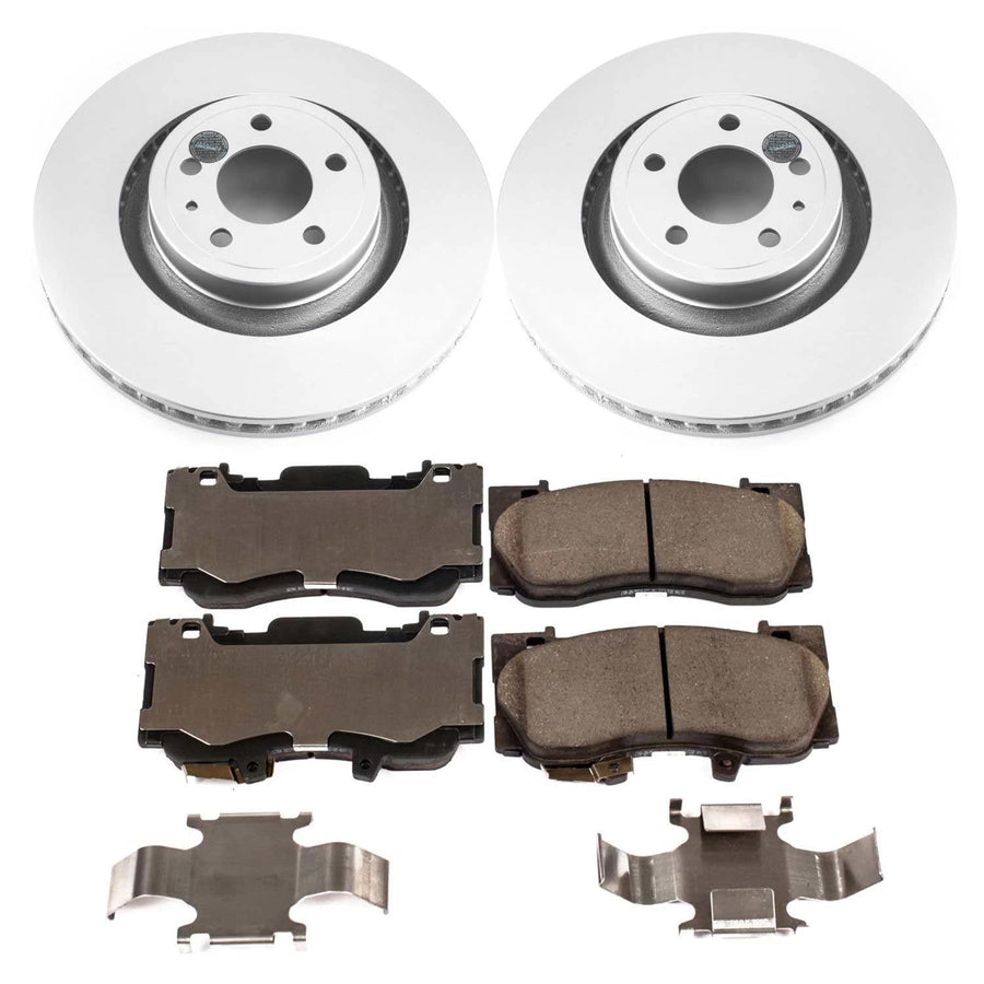 Power Stop CRK6806 Brake Rotors and Z17 Front Ceramic Brake Pads Kit For Ford Mustang 2015-2020 [Model Specific]