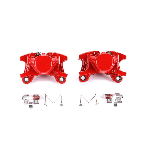 Power Stop S2838 Rear Pair of High-Temp Red Powder Coated Calipers For Lexus IS300 2001-2005 [Model Specific]
