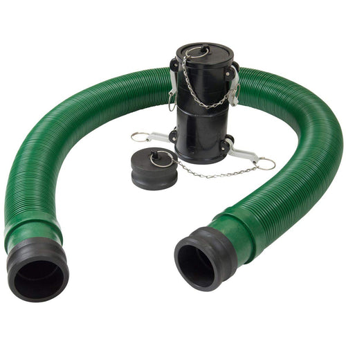 Waste Master Lippert 20' Extension Hose Kit for RV Sewer System, Secure Leak-Resistant Cam Lock, 5'6" Compressed for Storage, Puncture-Resistant, Double Female Adapter - 360784