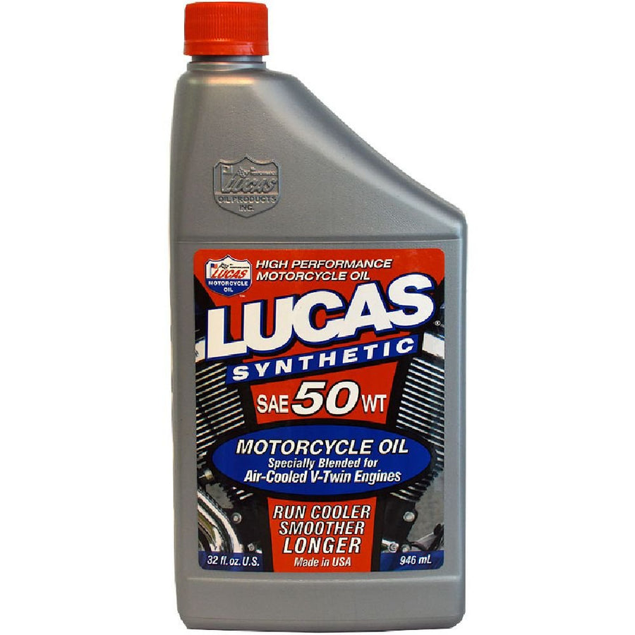 Synthetic Motorcycle Oil Lucas Oil 10765 SAE 50WT - 1 Quart, Multi-Colored