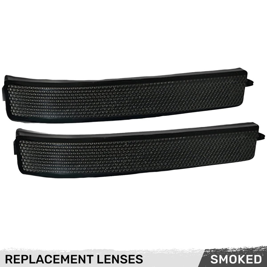 RECON - Replacement Compatible with F150 & Raptor 09-14 Rugged Smoked or Clear Side Mirror Lenses (Replace Factory Orange Lens Covers) (Smoked Lens)