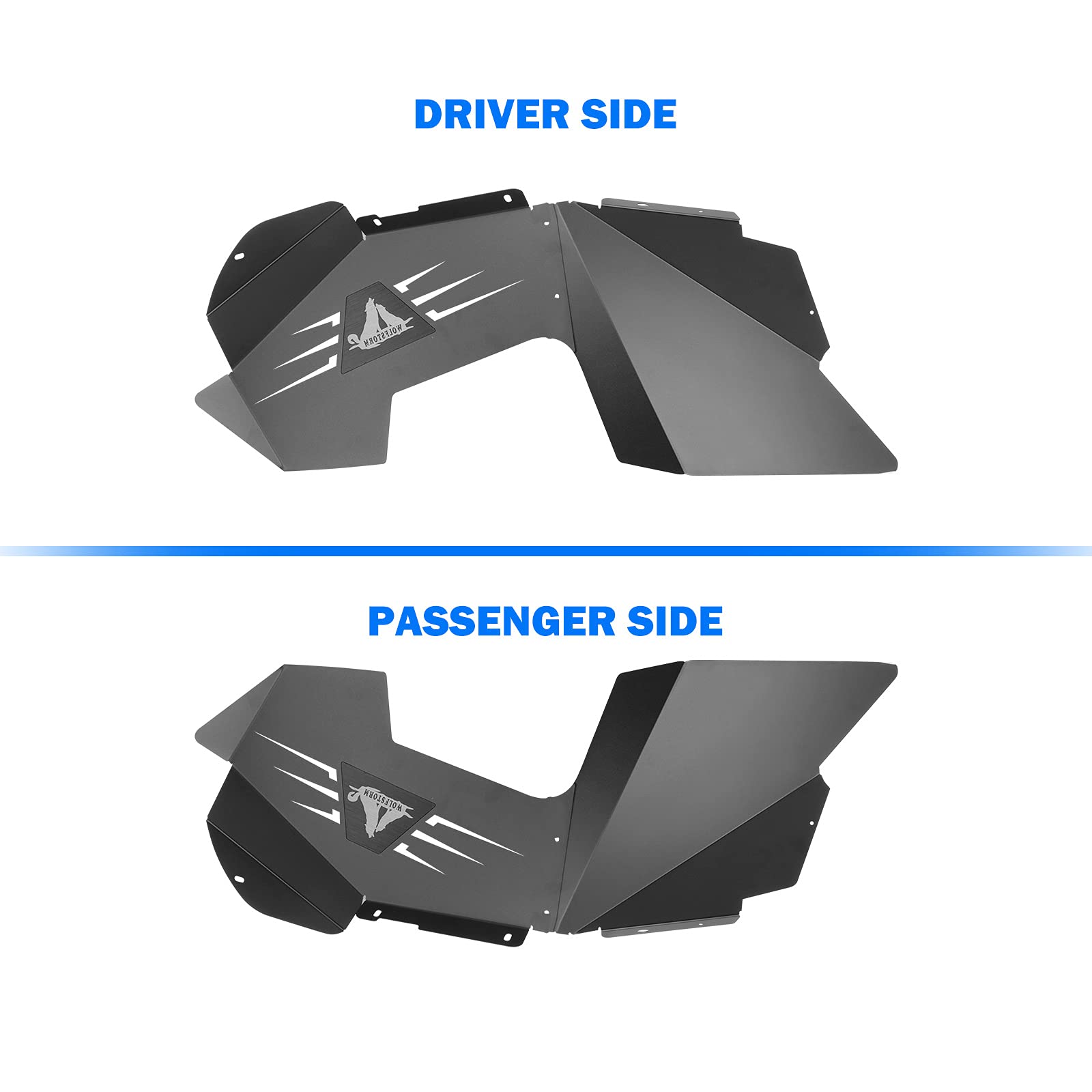 WOLFSTORM Fender Flares Front Liners for 2007-2018 Jeep Wrangler JK/JKU,2 PCS Steel Inner Front Fender Flares Liner Compatible for 2007-2018 Jeep Wrangler JK & JKU,Black
