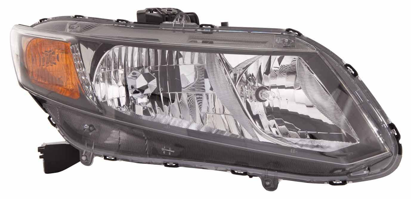Honda Civic Depo 317-1162R-AS2 Passenger Side Composite Headlamp Assembly with Bulb and Socket