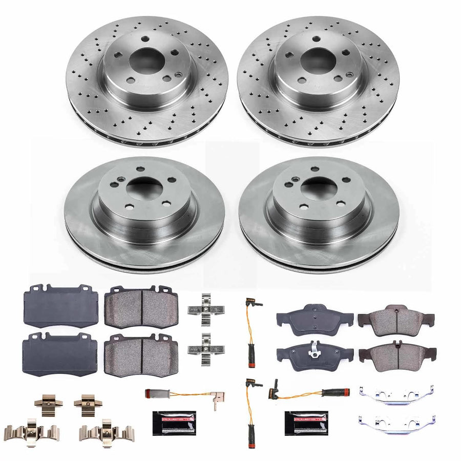 Power Stop KOE7764 Front and Rear Autospecialty Replacement Brake Kit-OE Brake Rotors & Ceramic Brake Pads For Mercedes-Benz E500 2004-2006 [Model Specific]