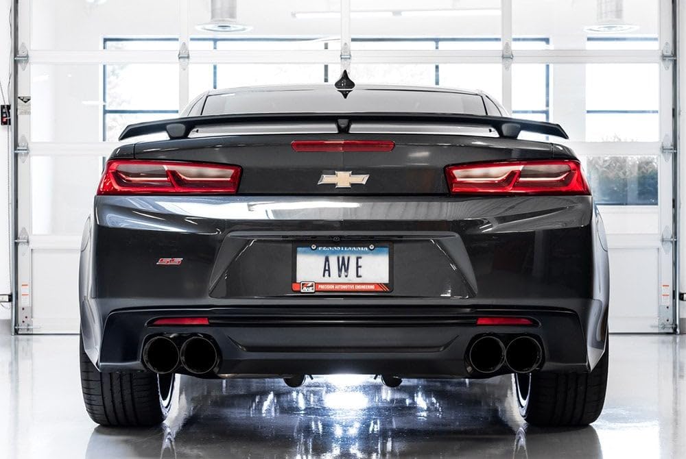 16-19 Chevy Camaro SS AWE Tuning Non-Res Cat-Back Exhaust -Touring Edition (Quad Diamond Black Tips) - 3020-43076