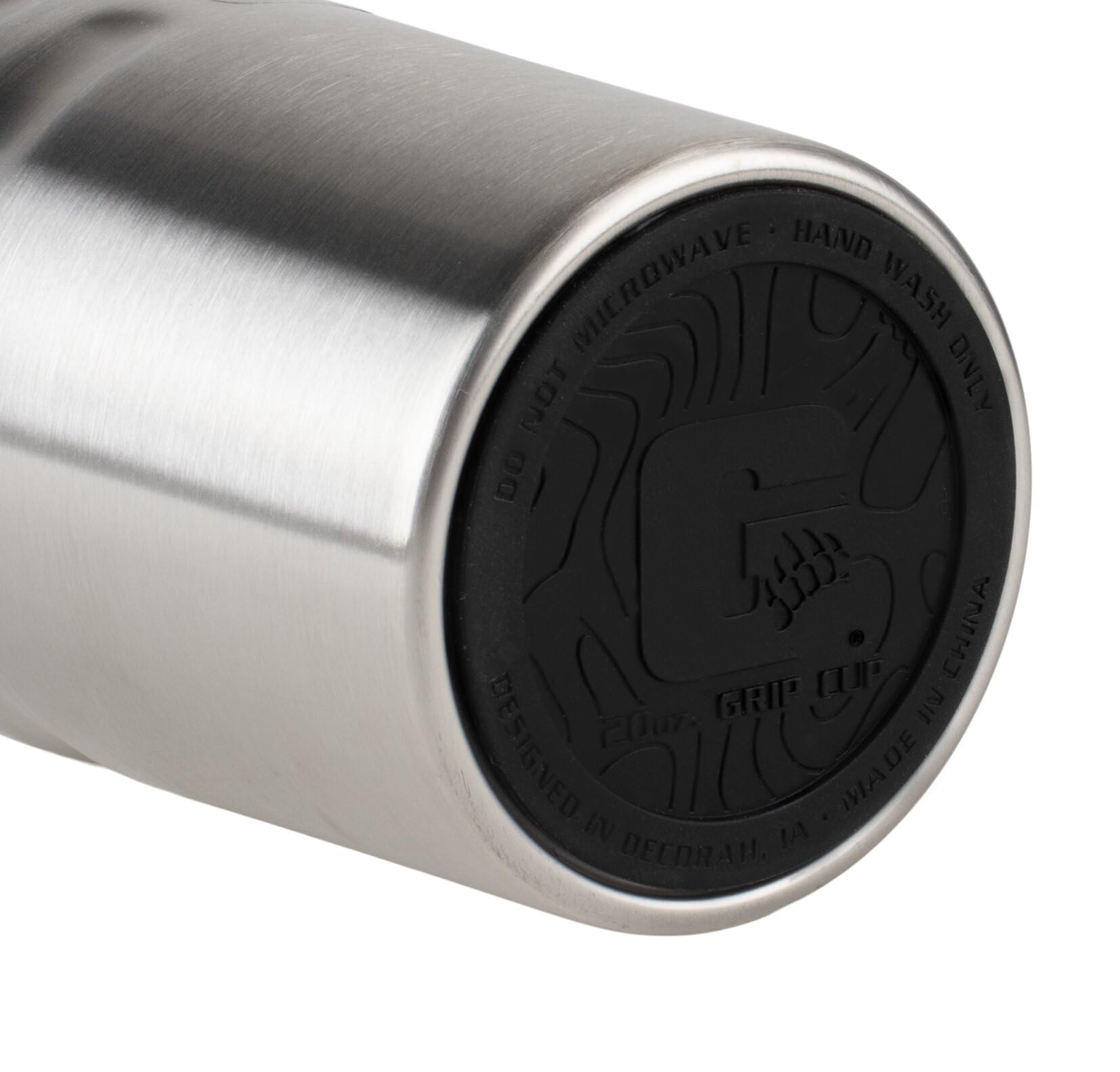 20 oz Grizzly Grip Cup with Mag Lid | Vacuum Insulated | For Coffee Car Travel Beach Camping Hiking Hunting Fishing | Brushed Stainless