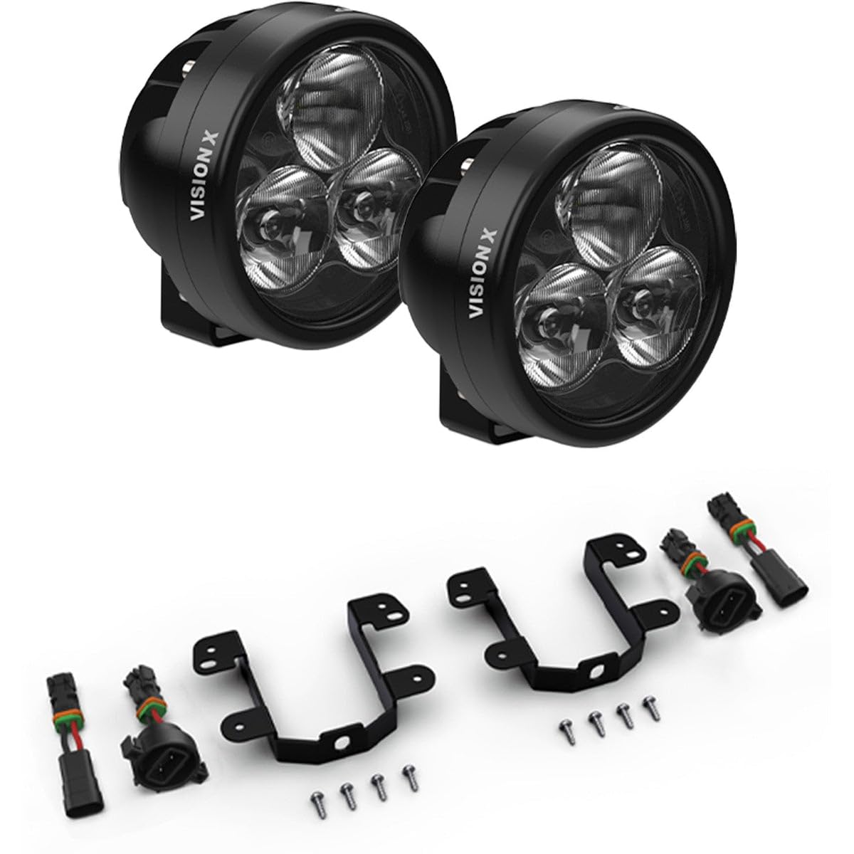 Vision X Lighting Fog Light CR-3 Hybrid KIT - Jeep Cherokee 14-17, JK 07-18, JL 18-22, Gladiator JT 20-22