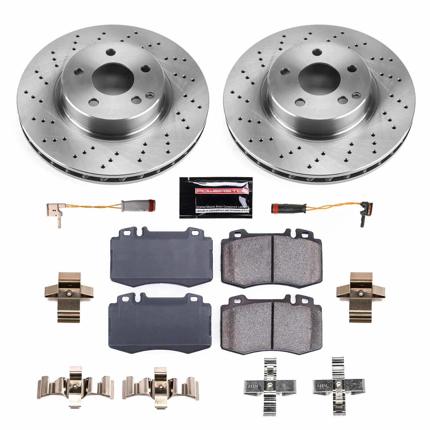 Power Stop Autospecialty KOE7770 Front Replacement Brake Kit-OE Brake Rotors & Ceramic Brake Pads For Mercedes-Benz E500 2004-2006 [Model Specific]