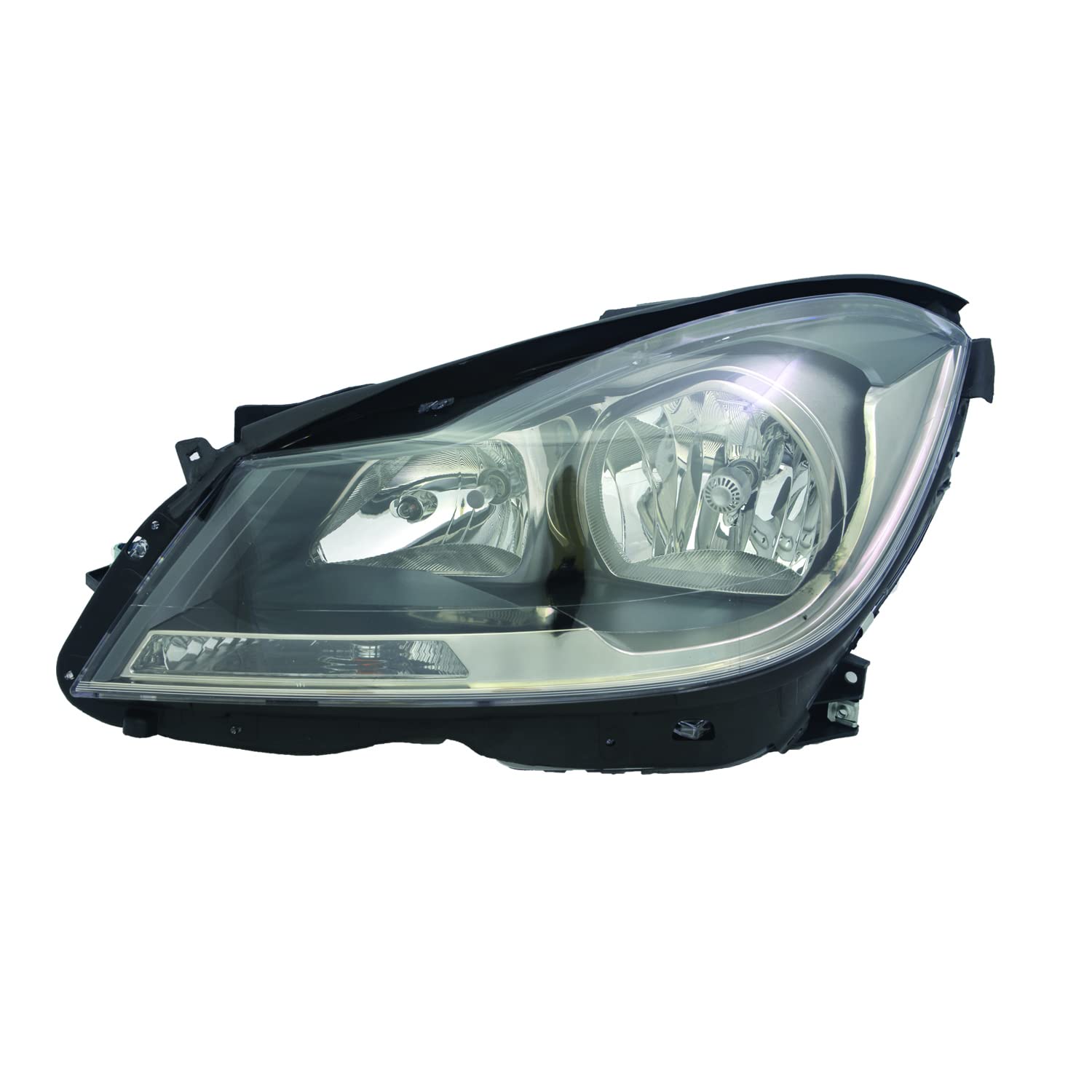 Left TYC Headlight Assembly Compatible with 2012-2015 Mercedes Benz C-Class